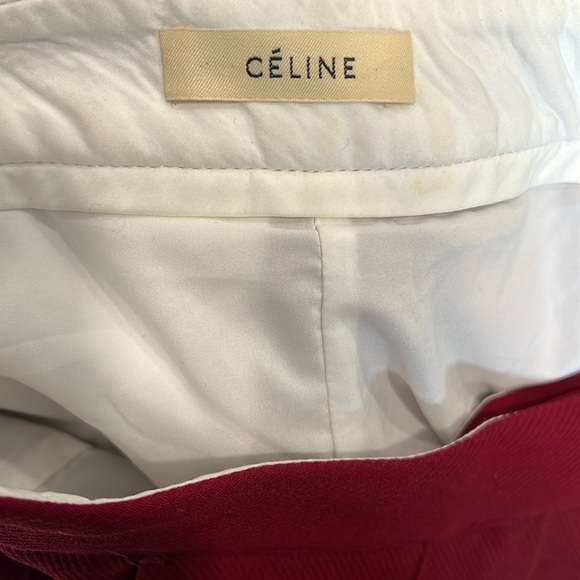 Vintage Céline Burgundy Front Pleat Trousers Size 36/4US/S - Picture 7 of 9